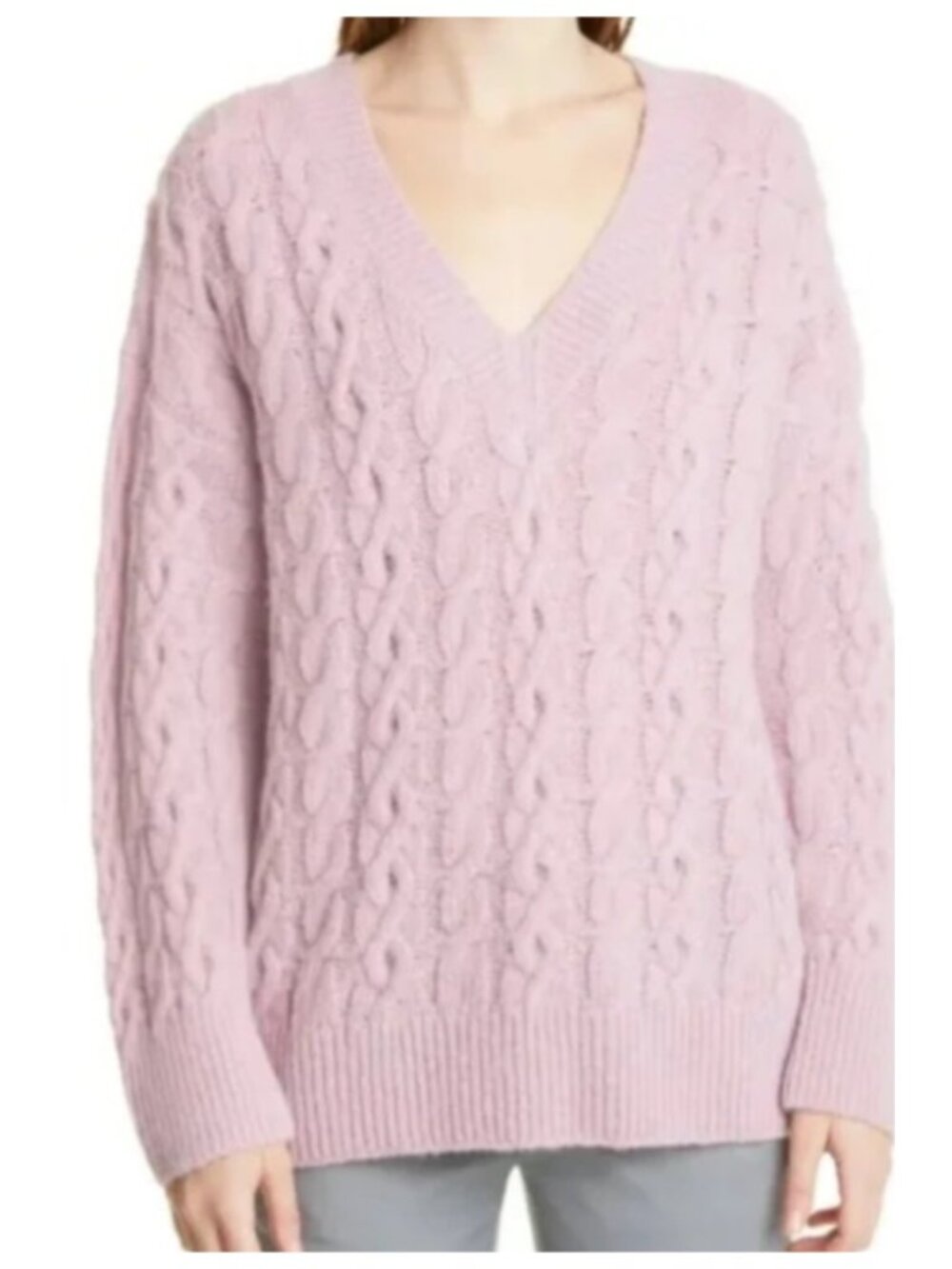 Vince Lattice Cable Knit Wool & Alpaca Blend Sweater, Size S, NWT